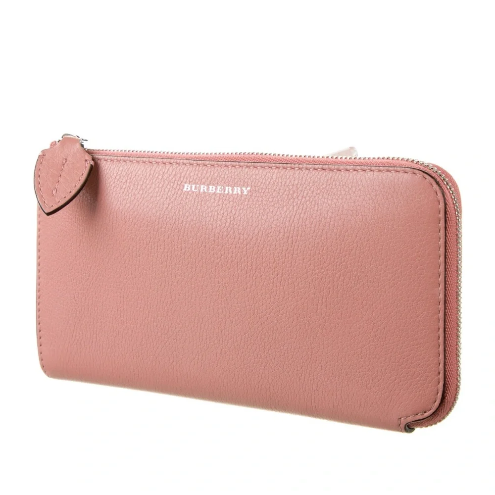 Burberry Marais Abbey Two Tone Leather Zippy Ziparound Wallet Passport Holder